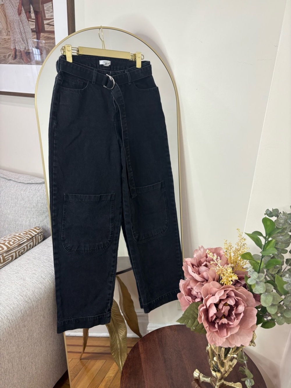 Forever 21 Premium Black Denim High-Rise Jeans with Belt Loops